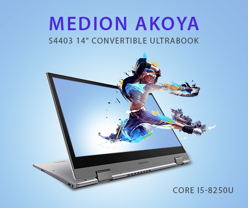 Medion Akoya S4403 14 Convertible Ultrabook Core i5-8250U | Laptop 